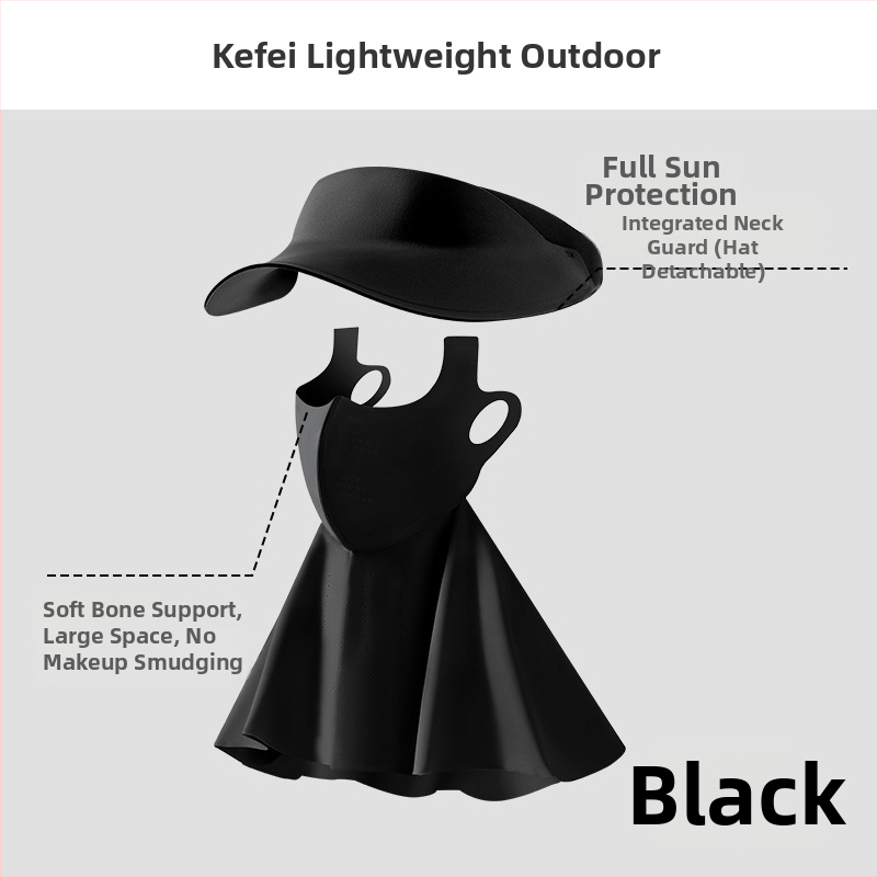 Maska za sunčevu zaštitu cijelog lica s pokrivenim vratom, dišna Ice Silk Facekini, najlon tkanina