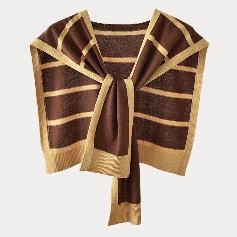 Svītrainas adījuma šalle no kodola pavediena, visām sezonām, uzsākta 2023. gada vasarā