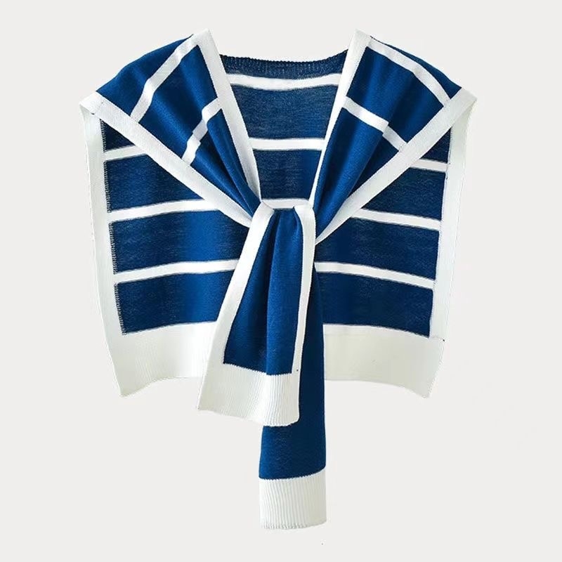 Svītrainas adījuma šalle no kodola pavediena, visām sezonām, uzsākta 2023. gada vasarā