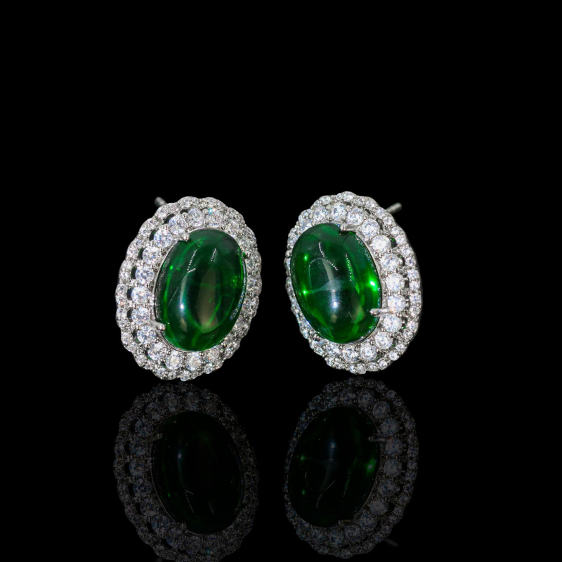 Antikni nadahnut set cirkonija nakita: ogrlica i naušnice s bakrenom podlogom, O-lanac, inlay završna obrada, privjesci od cirkonija, uzorci Ljubav, Kap vode, Zvono