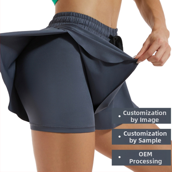 Sieviešu jogas šorti – mitrumu vadīšana, ātri žūst, augsta vidukļa, brīvs piegriezums, 85% poliesters + 15% spandekss