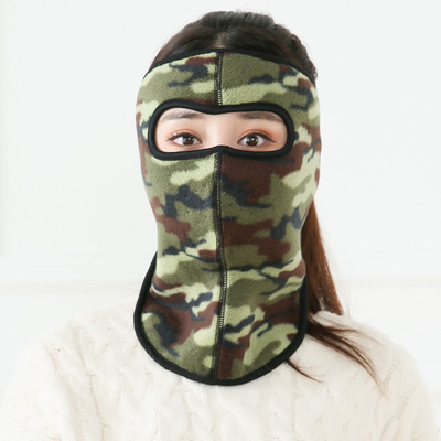 Zimska maska za cijelo lice od polar fleecea, s trakom za glavu, UV zaštita UPF50+, monokromni uzorak