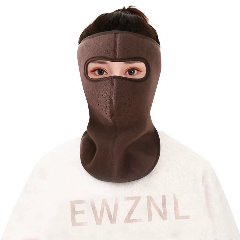 Zimska maska za cijelo lice od polar fleecea, s trakom za glavu, UV zaštita UPF50+, monokromni uzorak