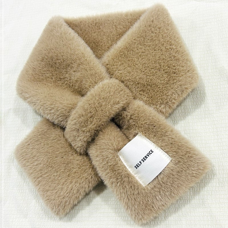 Plušasti šal za žene, zima, korejski stil, umjetna kunića dlaka, topao, warp knitting tehnologija
