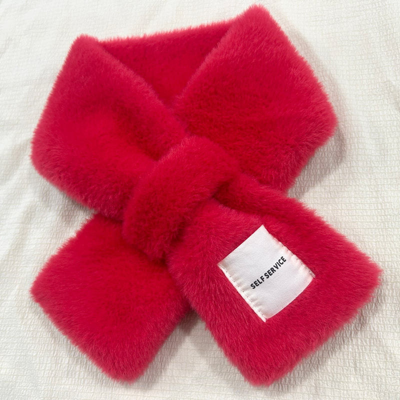 Plušasti šal za žene, zima, korejski stil, umjetna kunića dlaka, topao, warp knitting tehnologija