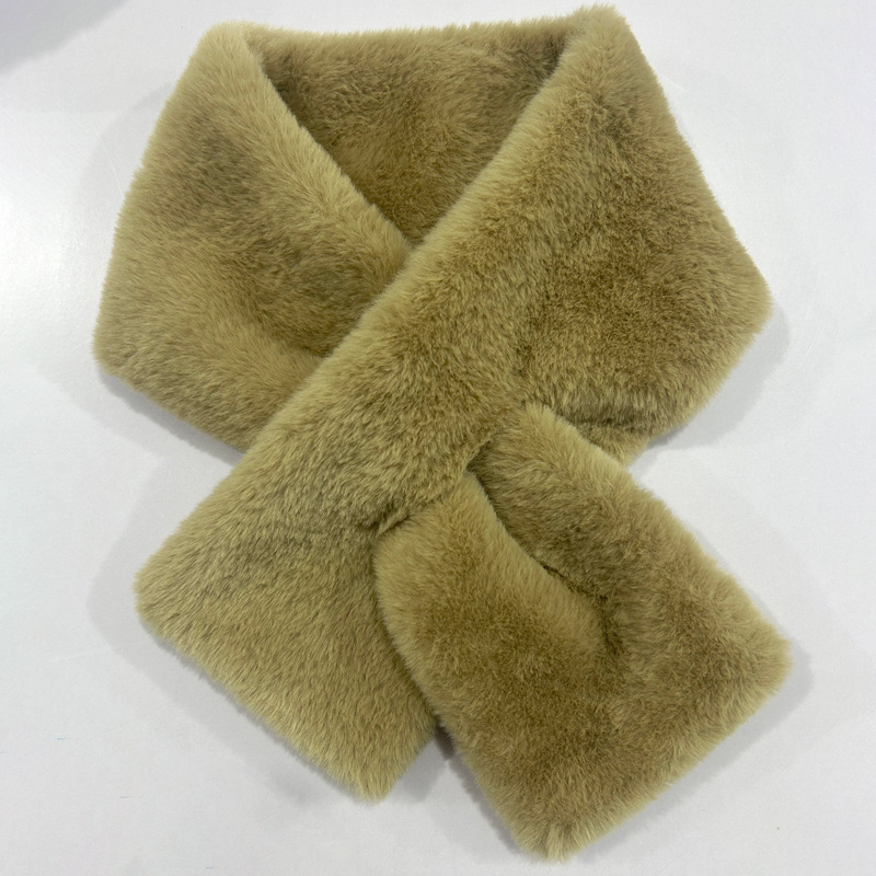 Plušasti šal za žene, zima, korejski stil, umjetna kunića dlaka, topao, warp knitting tehnologija