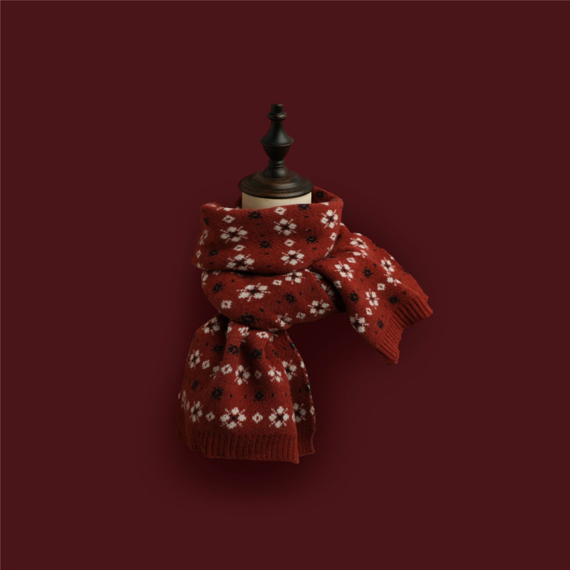 Božišni pleteni šal za žene, dvostrani, warp-knit tkanje, materijal: imitacija kašmira i poliester, uzorak snježne pahulje, sladak, princes stil