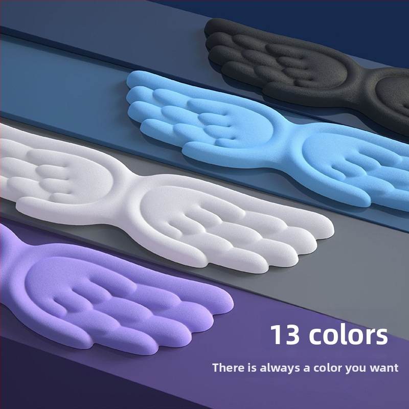 Подложка за китката към клавиатурата (Тип: подложка за китката; Материал: силикон; Стил: двустранна; Функция: антихлъзгаща; Модел: Angel Wings-001)