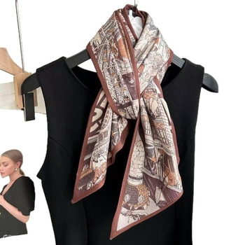Poliesterski šal - dijagonalni dizajn, vintage etničkog stila (Tkanje: Twill • Funkcije: termička zaštita, zaštita od sunca, zaštita od prašine • Materijal: 100% poliester • Sezona: proljeće i jesen • Sr258512010)