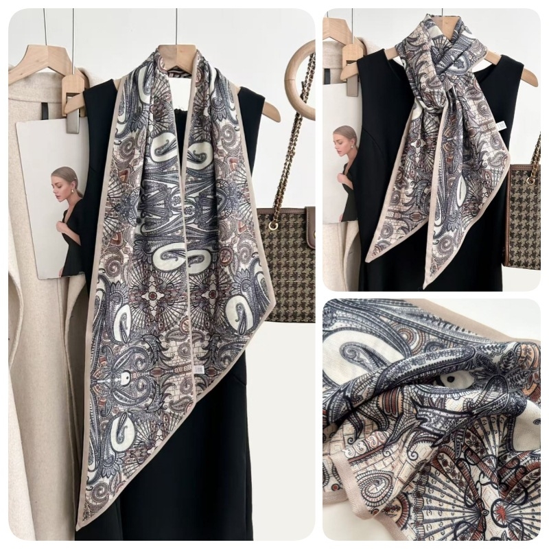 Poliesterski šal - dijagonalni dizajn, vintage etničkog stila (Tkanje: Twill • Funkcije: termička zaštita, zaštita od sunca, zaštita od prašine • Materijal: 100% poliester • Sezona: proljeće i jesen • Sr258512010)