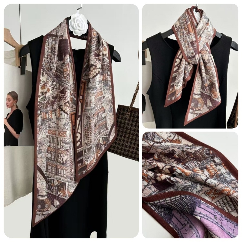 Poliesterski šal - dijagonalni dizajn, vintage etničkog stila (Tkanje: Twill • Funkcije: termička zaštita, zaštita od sunca, zaštita od prašine • Materijal: 100% poliester • Sezona: proljeće i jesen • Sr258512010)