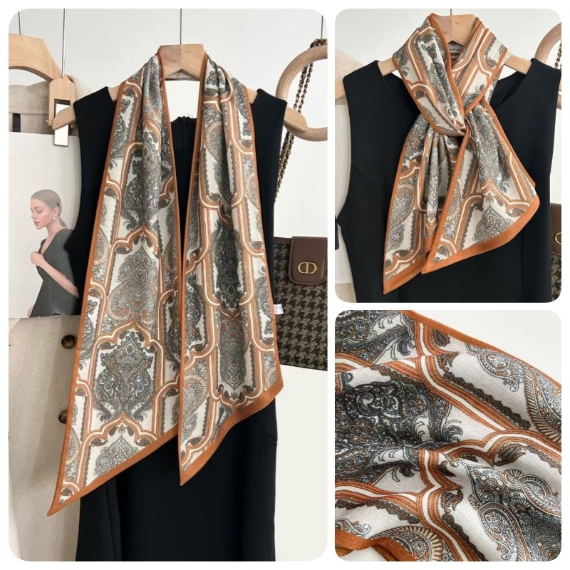 Poliesterski šal - dijagonalni dizajn, vintage etničkog stila (Tkanje: Twill • Funkcije: termička zaštita, zaštita od sunca, zaštita od prašine • Materijal: 100% poliester • Sezona: proljeće i jesen • Sr258512010)