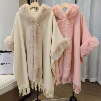 Ženska kapuljača od pliša s kariranim uzorkom, toplo od poliestera, elegantan stil
