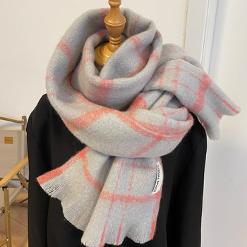 Mohair šal, korejski stil, glatko pletenje, topao zimski dodatak, originalni dizajn