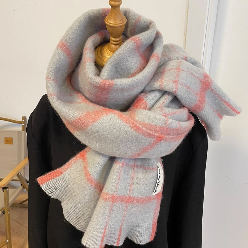 Mohair šal, korejski stil, glatko pletenje, topao zimski dodatak, originalni dizajn