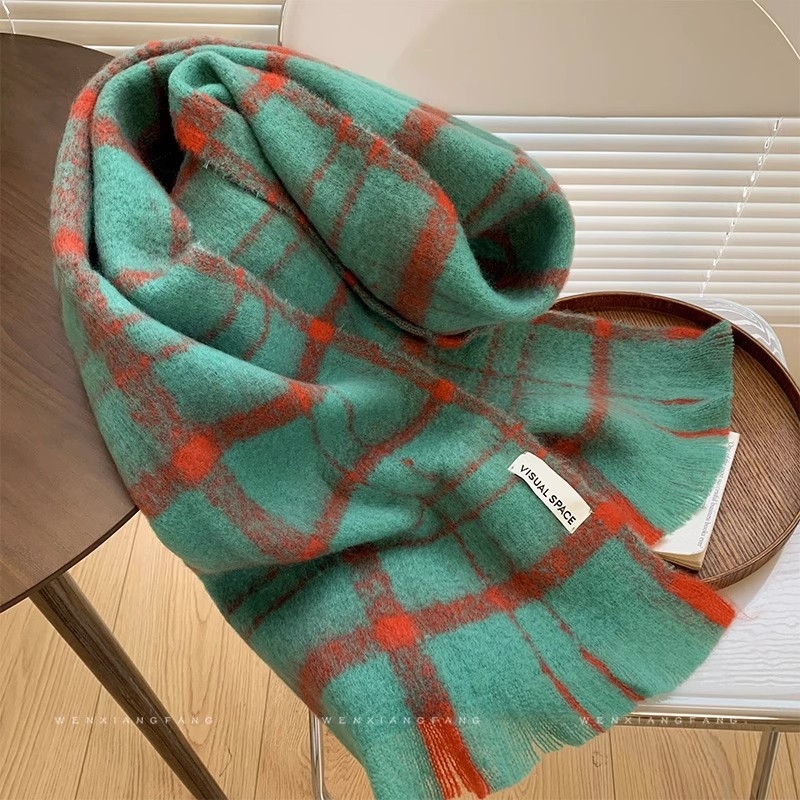 Mohair šal, korejski stil, glatko pletenje, topao zimski dodatak, originalni dizajn