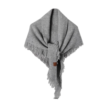 Триъгълен шал от вълнена смес, плетен, зимен аксесоар, запазва топлината, уличен стил