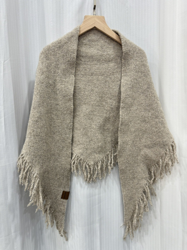 Триъгълен шал от вълнена смес, плетен, зимен аксесоар, запазва топлината, уличен стил