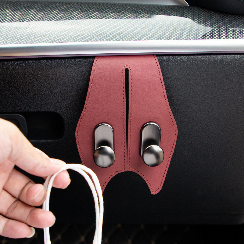 Ko-pilota cimdiņas atvilktnes āķis automašīnas iekšpusē – sakausējums un āda, logotipa drukāšana pieejama, zīmols Jinyu zhipin