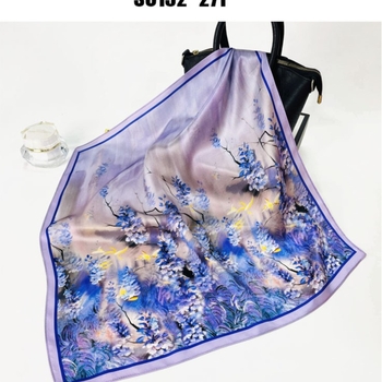 Ženski kvadratni šal od svile, jesenji stil, jednostavno pletenje, 96% svila, floralni otisak