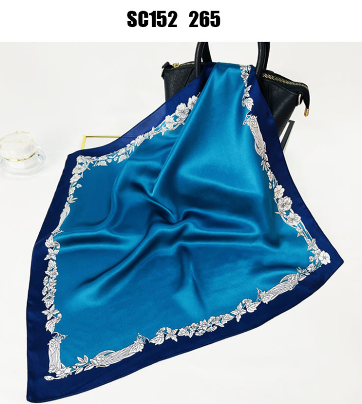 Ženski kvadratni šal od svile, jesenji stil, jednostavno pletenje, 96% svila, floralni otisak