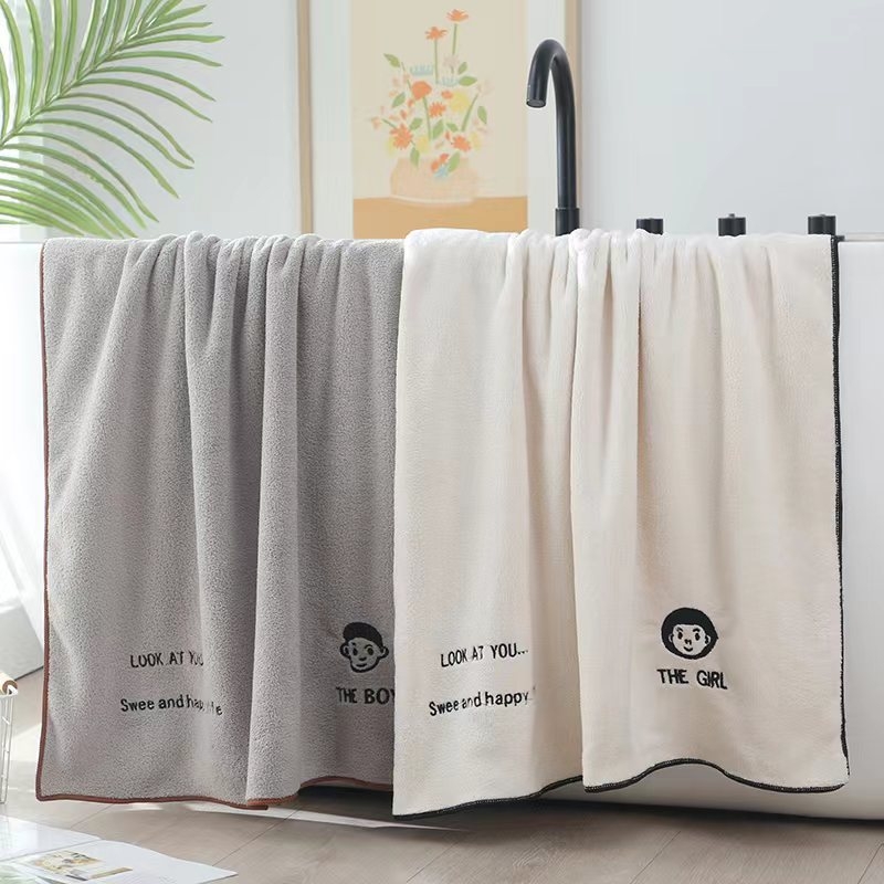 Комплект кърпи за баня за двойки – коралов флийс, 150D, плоско тъкане, 300–400 g, персонализирана обработка, за домашно ползване
