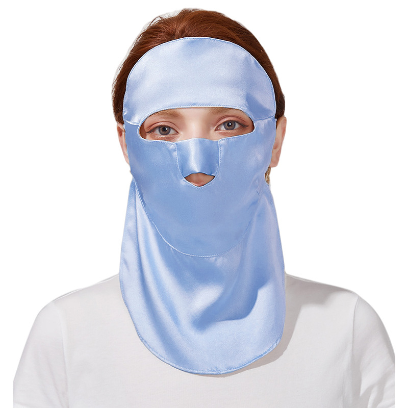 Dvostruka maska za lice od svile s UV zaštitom, prozračna za ljetnu vožnju biciklom