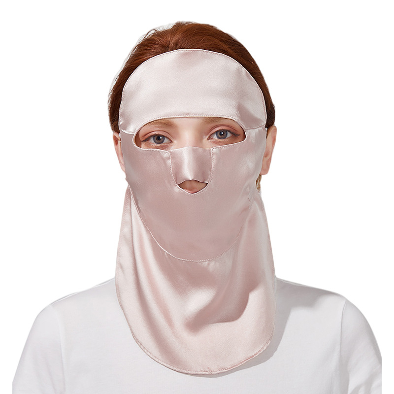 Dvostruka maska za lice od svile s UV zaštitom, prozračna za ljetnu vožnju biciklom