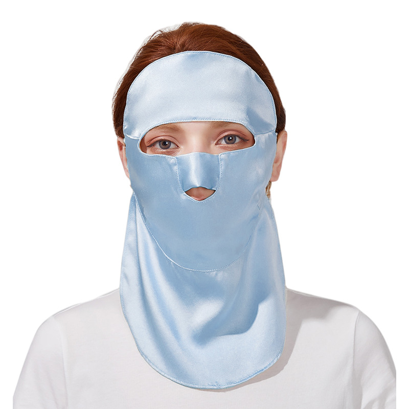 Dvostruka maska za lice od svile s UV zaštitom, prozračna za ljetnu vožnju biciklom