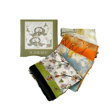 Šal Suzhi Silk od satensko-šifona — kvadratni, lagani luksuz, otisak, ljetna kolekcija