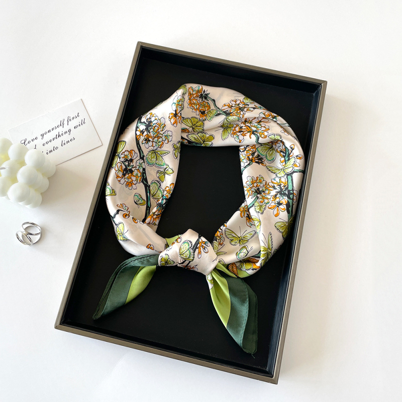 Šal Suzhi Silk od satensko-šifona — kvadratni, lagani luksuz, otisak, ljetna kolekcija