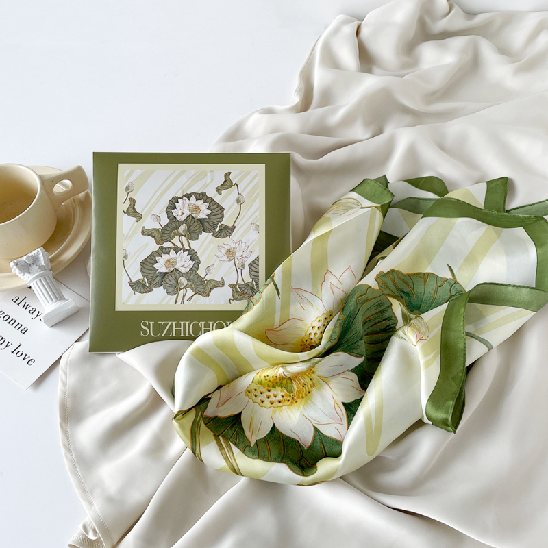 Šal Suzhi Silk od satensko-šifona — kvadratni, lagani luksuz, otisak, ljetna kolekcija