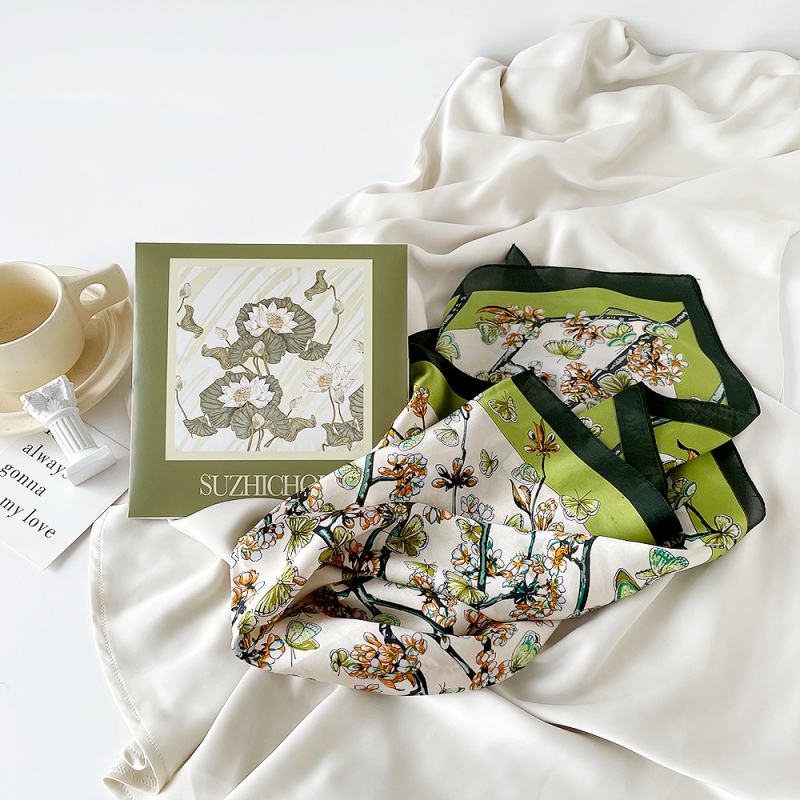 Šal Suzhi Silk od satensko-šifona — kvadratni, lagani luksuz, otisak, ljetna kolekcija