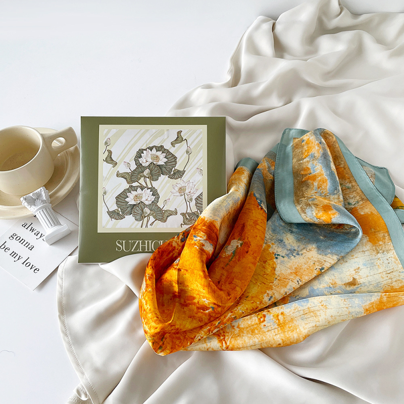 Šal Suzhi Silk od satensko-šifona — kvadratni, lagani luksuz, otisak, ljetna kolekcija