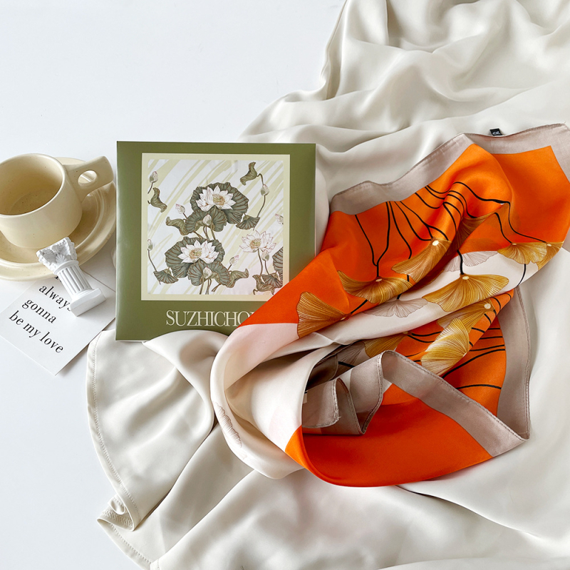 Šal Suzhi Silk od satensko-šifona — kvadratni, lagani luksuz, otisak, ljetna kolekcija