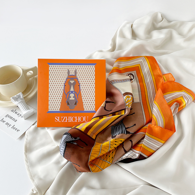 Šal Suzhi Silk od satensko-šifona — kvadratni, lagani luksuz, otisak, ljetna kolekcija