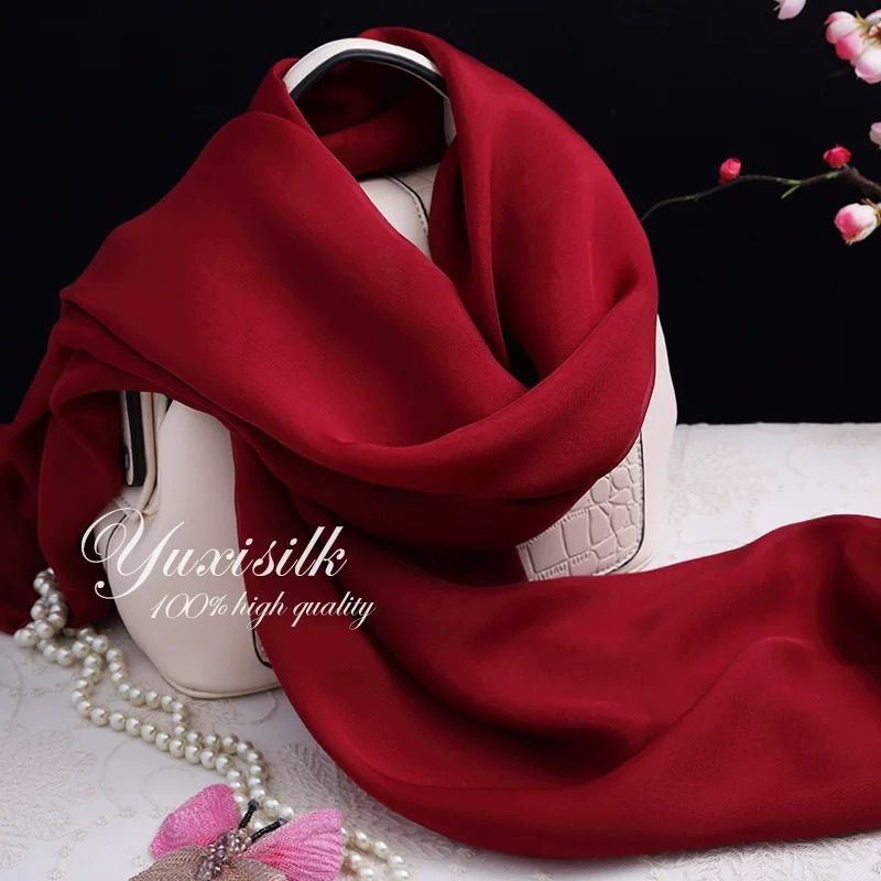 Ženski šal od mulberry svile, šal za vrat, elegantan, vrhunske kvalitete, za proljeće