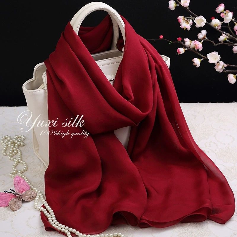 Ženski šal od mulberry svile, šal za vrat, elegantan, vrhunske kvalitete, za proljeće