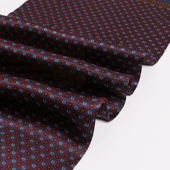 Мъжки шал от коприна, сатенена тъкан, размери 158 × 26 см, 100% коприна, флорална шарка с пръскане, есен 2024