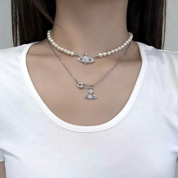 Ogrlica od titanijskog čelika, O-ogrlica, privjesak u obliku zvijezde sa rhinestones, elektroplatiranje