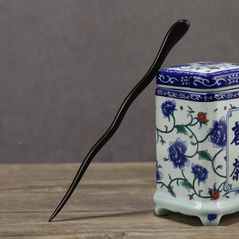 Duga drvena kopča za kosu u retro stilu, geometrijski dizajn, Hanfu dodatak, pogodan za poklone (vjenčanje, rođendan, festival)