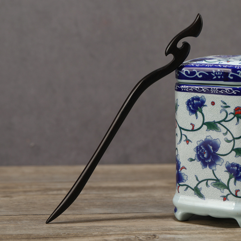 Duga drvena kopča za kosu u retro stilu, geometrijski dizajn, Hanfu dodatak, pogodan za poklone (vjenčanje, rođendan, festival)