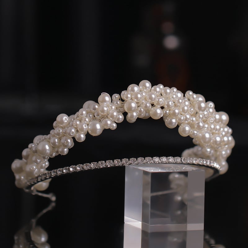 Аксесоар за глава за булки: прост стил, панделка, ръчно изработено, акрил (Материал: акрил; Стил: прост, дамски; Стайлинг: панделка; Обработка: ръчна; Персонализация: Да)