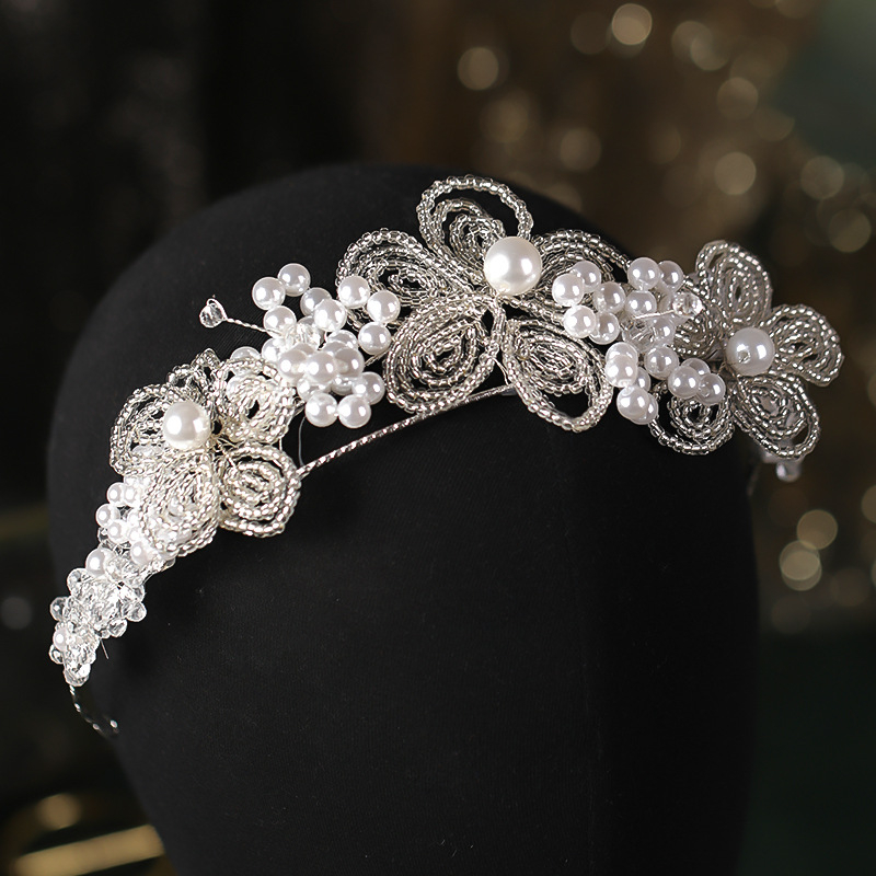 Аксесоар за глава за булки: прост стил, панделка, ръчно изработено, акрил (Материал: акрил; Стил: прост, дамски; Стайлинг: панделка; Обработка: ръчна; Персонализация: Да)