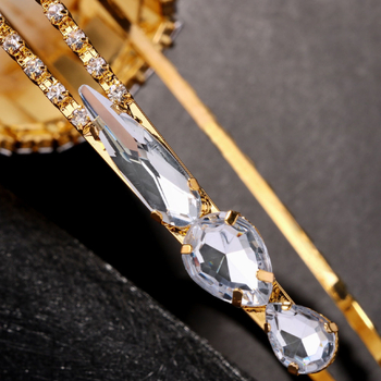 Krona za glavu s perjem i rhinestones, elektroplatiranje, ženski stil