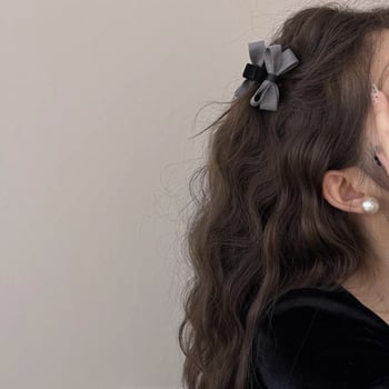 Dječja kopča za kosu s platnenom mašnicom, grip-klip za čelo i bočni pramen, japansko-korejski stil, plastika