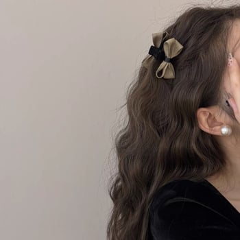 Dječja kopča za kosu s platnenom mašnicom, grip-klip za čelo i bočni pramen, japansko-korejski stil, plastika