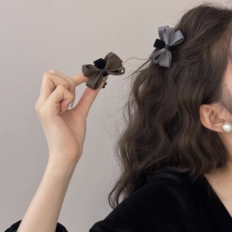 Dječja kopča za kosu s platnenom mašnicom, grip-klip za čelo i bočni pramen, japansko-korejski stil, plastika