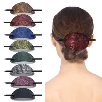 Ukosnica za kosu od umjetne kože – antički stil, ovalni geometrijski oblik, dodatak za kosu