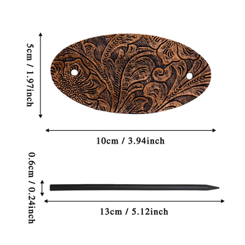 Ukosnica za kosu od umjetne kože – antički stil, ovalni geometrijski oblik, dodatak za kosu